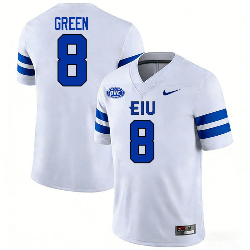 Eastern Illinois Panthers #8 Landers Green College Football Jerseys,Uniforms-White